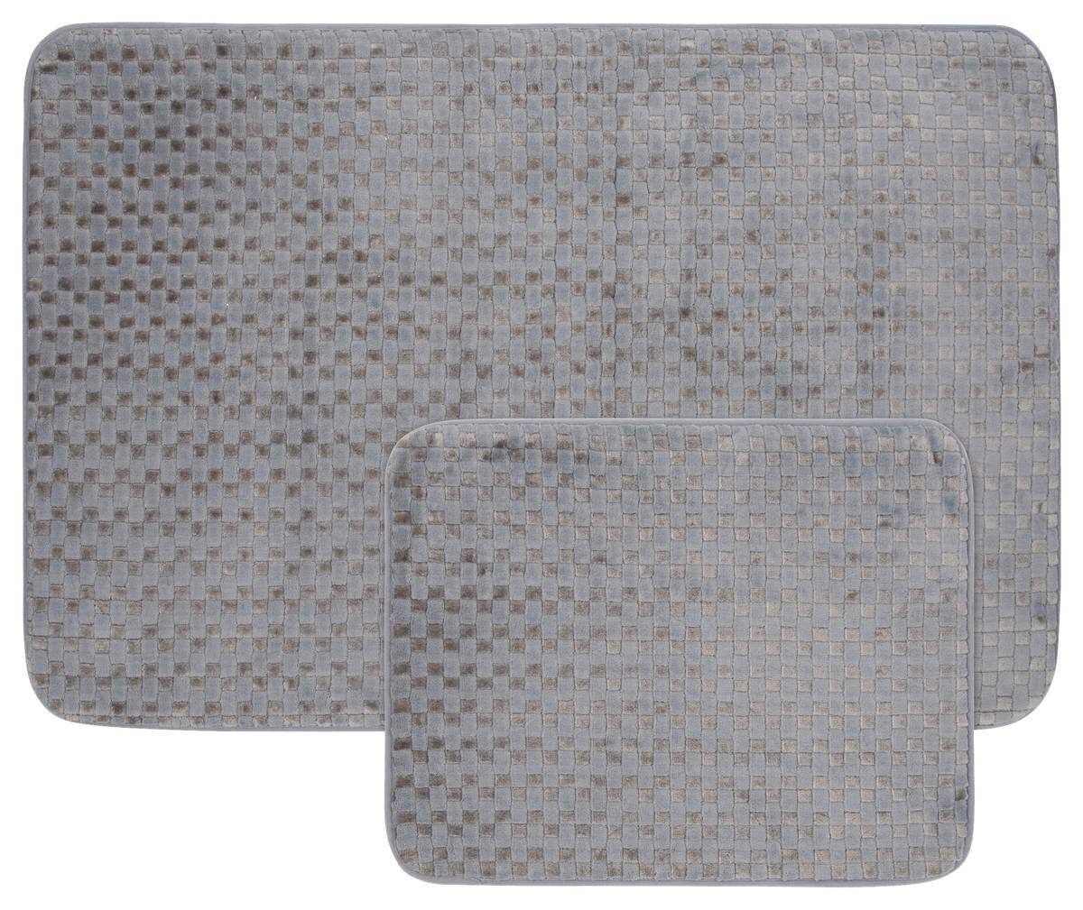 Badgarnitur silber 100% Polyester B/L: ca. 60x90 cm