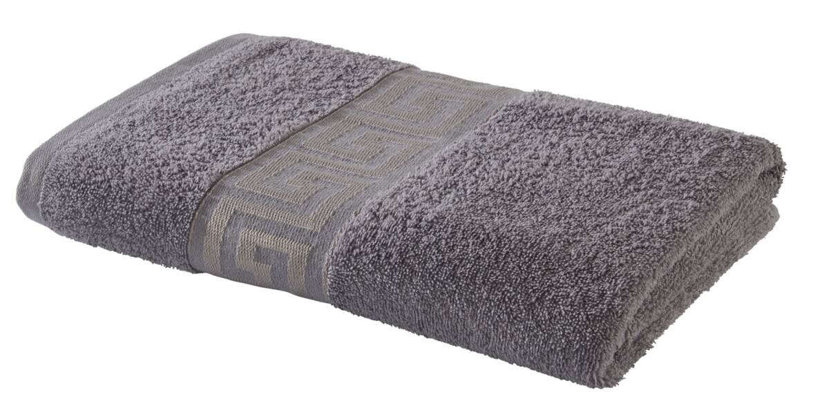 POCOline Duschtuch Mäander silber 100% Baumwolle B/L: ca. 70x140 cm