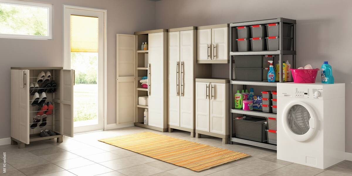 Kunststoffschrank Excellence beige Kunststoff B/H/T: ca. 65x97x45 cm