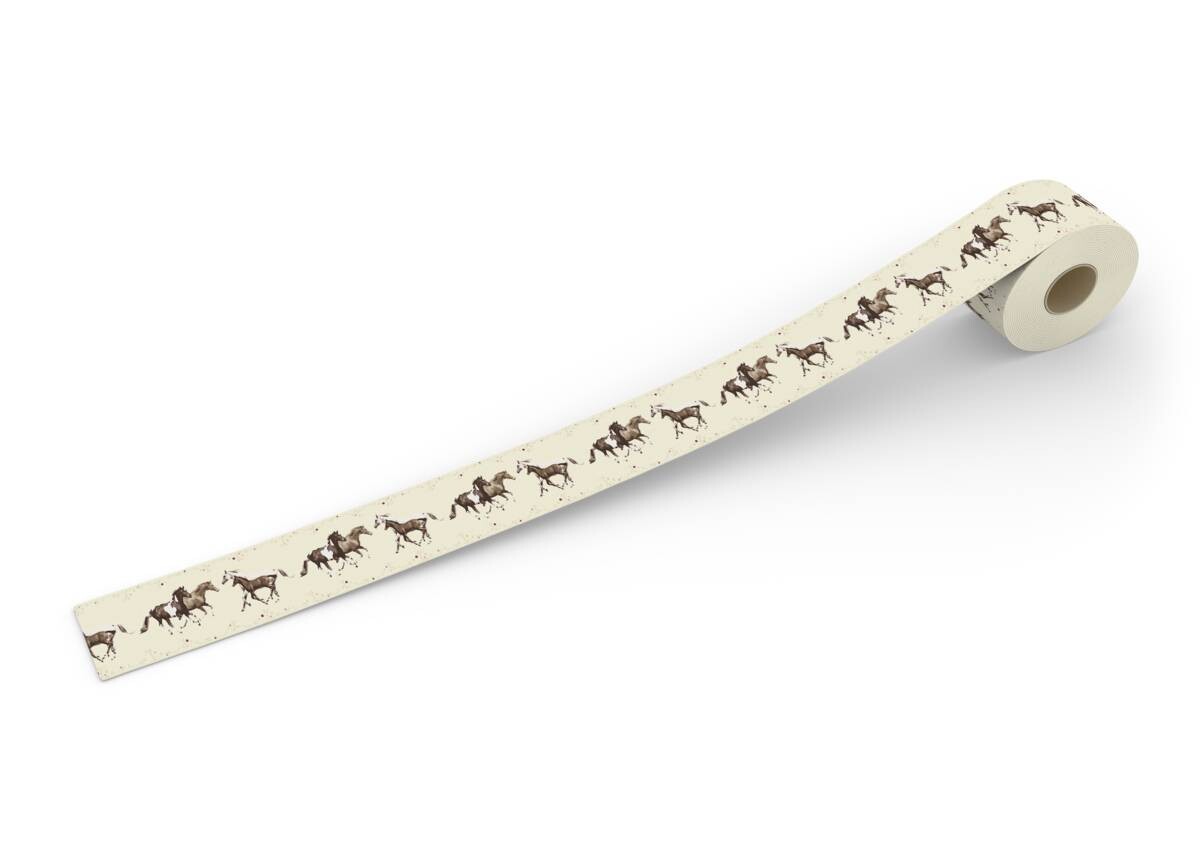 Borte Pferde creme braun B/L: ca. 13x5 cm