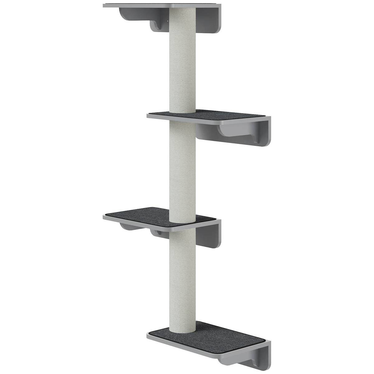 PawHut Katzenkratzbaum beige MDF B/H/L: ca. 28x137x66 cm