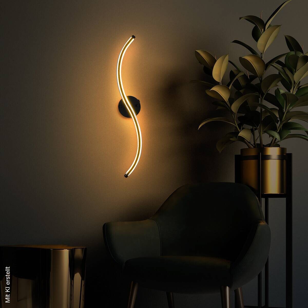 Opviq LED-Wandleuchte schwarz Metall B/H/T: ca. 10x67x5 cm