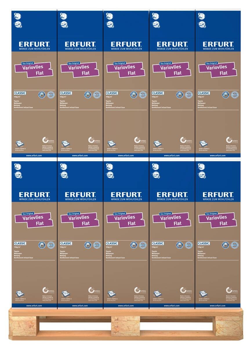 Erfurt Vliestapete Variovlies Flat Classic weiß B/L: ca. 75x2500 cm