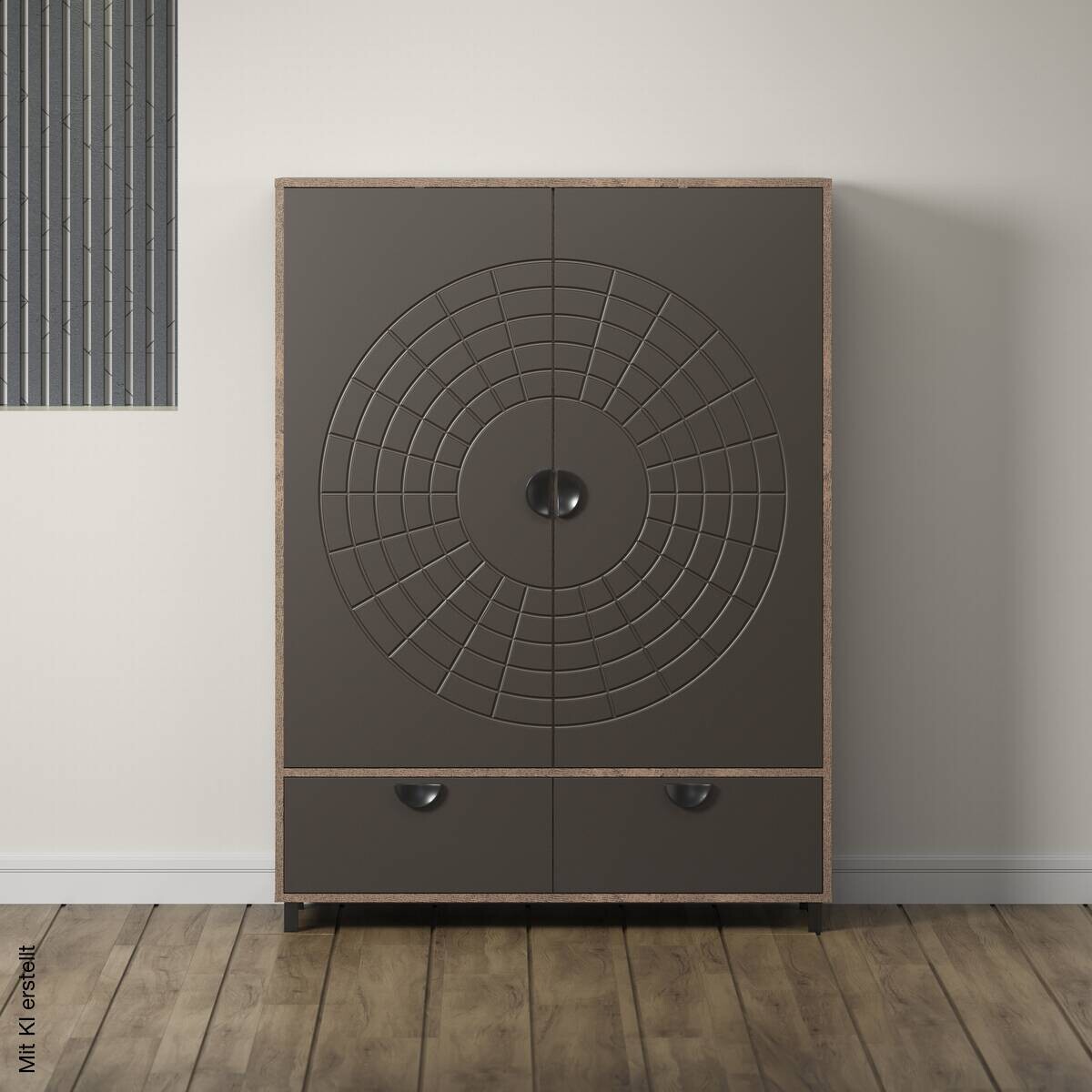 Highboard Fusion Eiche dunkel Nachbildung bronze Optik B/H/T: ca. 120x163x42 cm