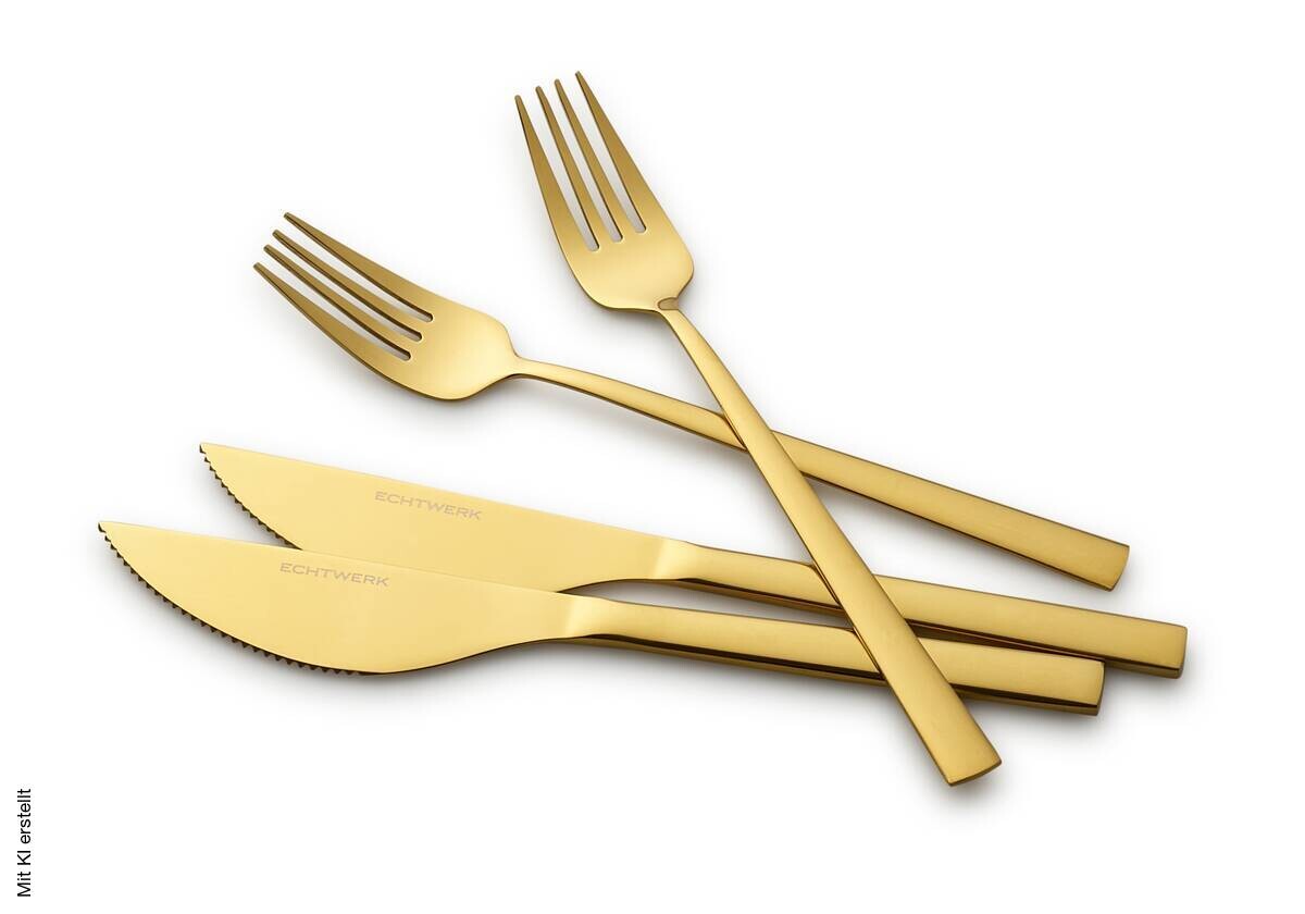 ECHTWERK Besteckset gold Edelstahl 4 tlg.