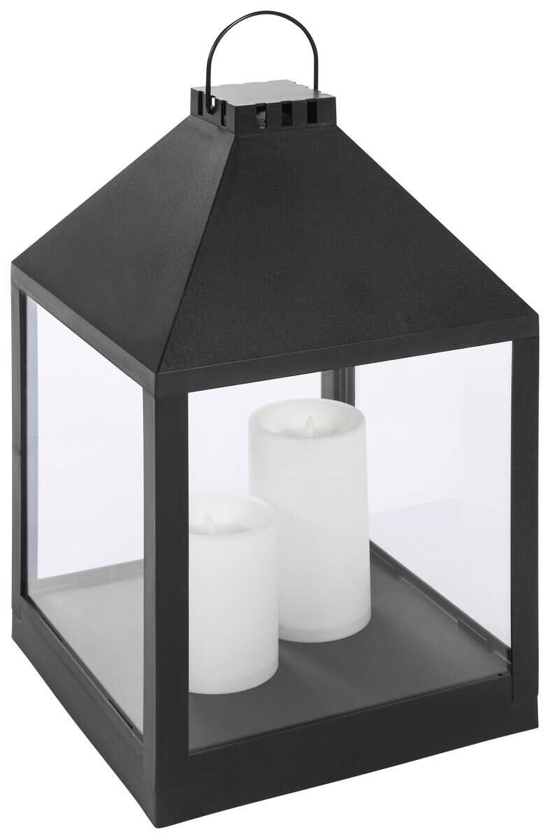 Laterne schwarz B/H/L: ca. 30x60x30 cm