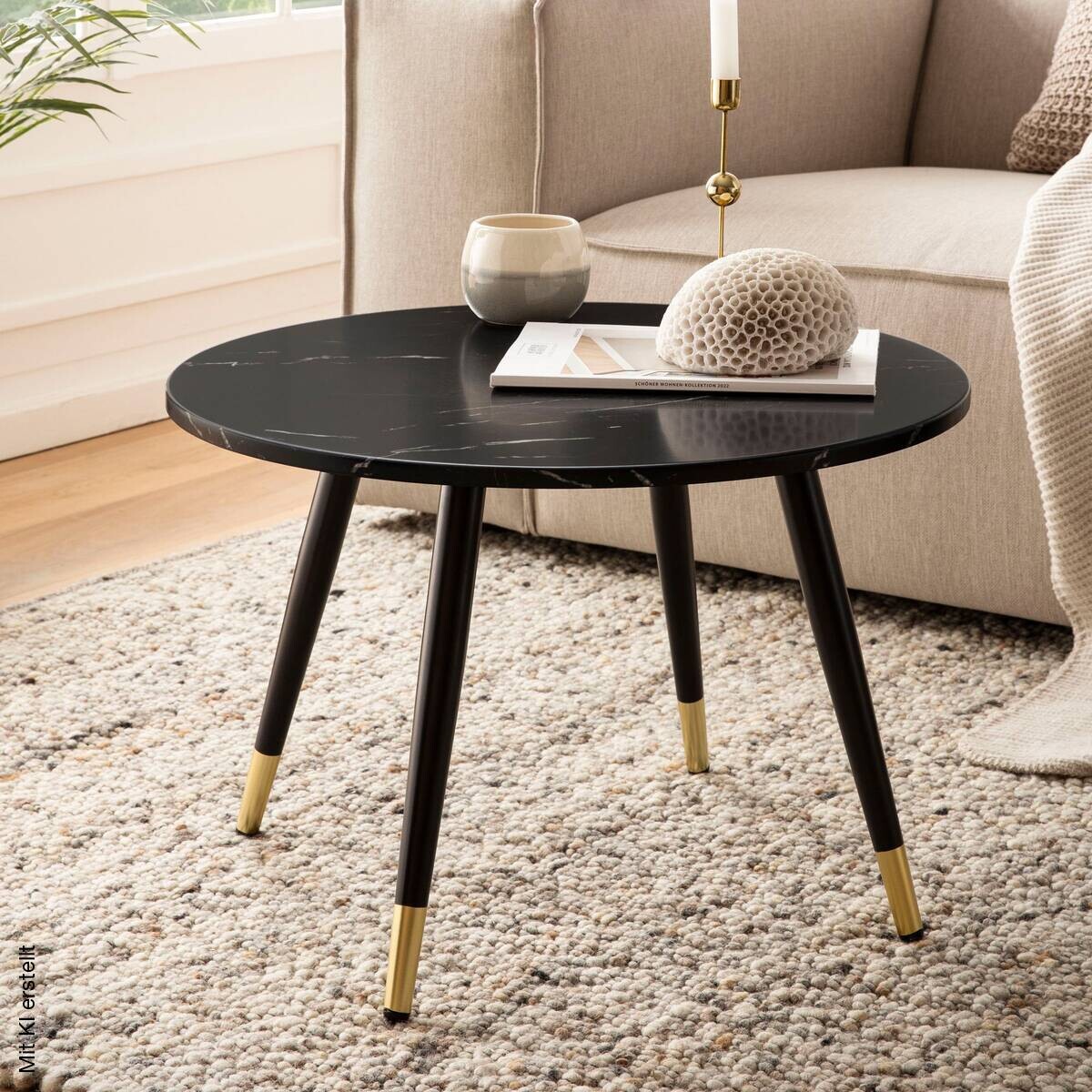 Couchtisch schwarz Marmor Optik B/H/T: ca. 60x41x60 cm