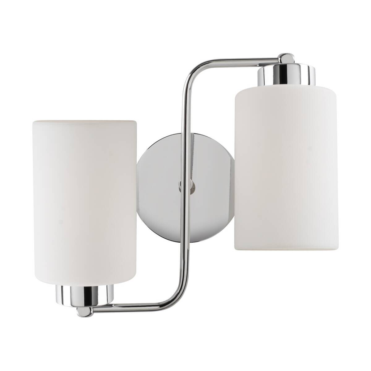 Opviq Wandleuchte silber Metall Glas B/H/L: ca. 32x28x32 cm E27 2 Brennstellen