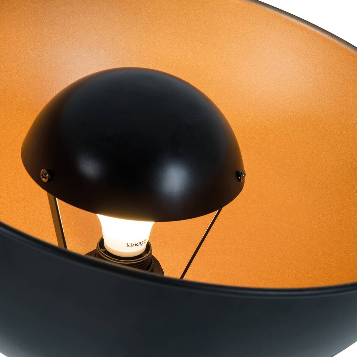 Näve Leuchten Stehlampe gold schwarz Metall B/H/T/D: ca. 55x150x55x55 cm E27 1 Brennstellen