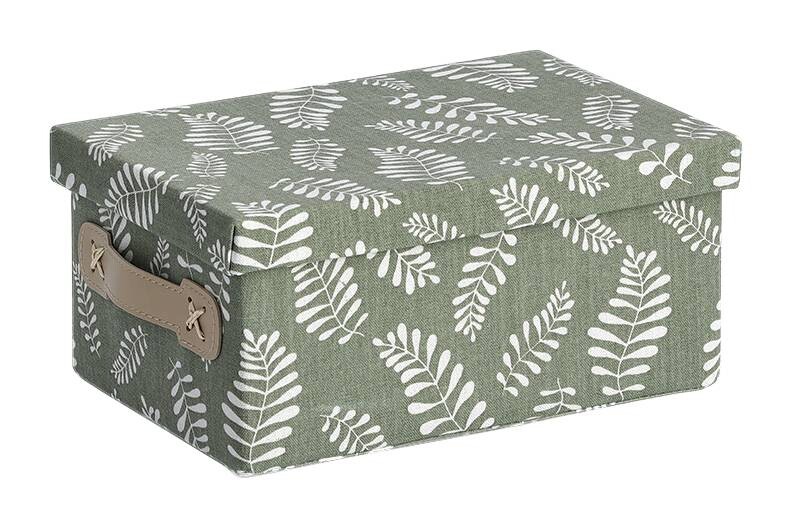 Zeller Aufbewahrungsbox Leaves grün Baumwolle