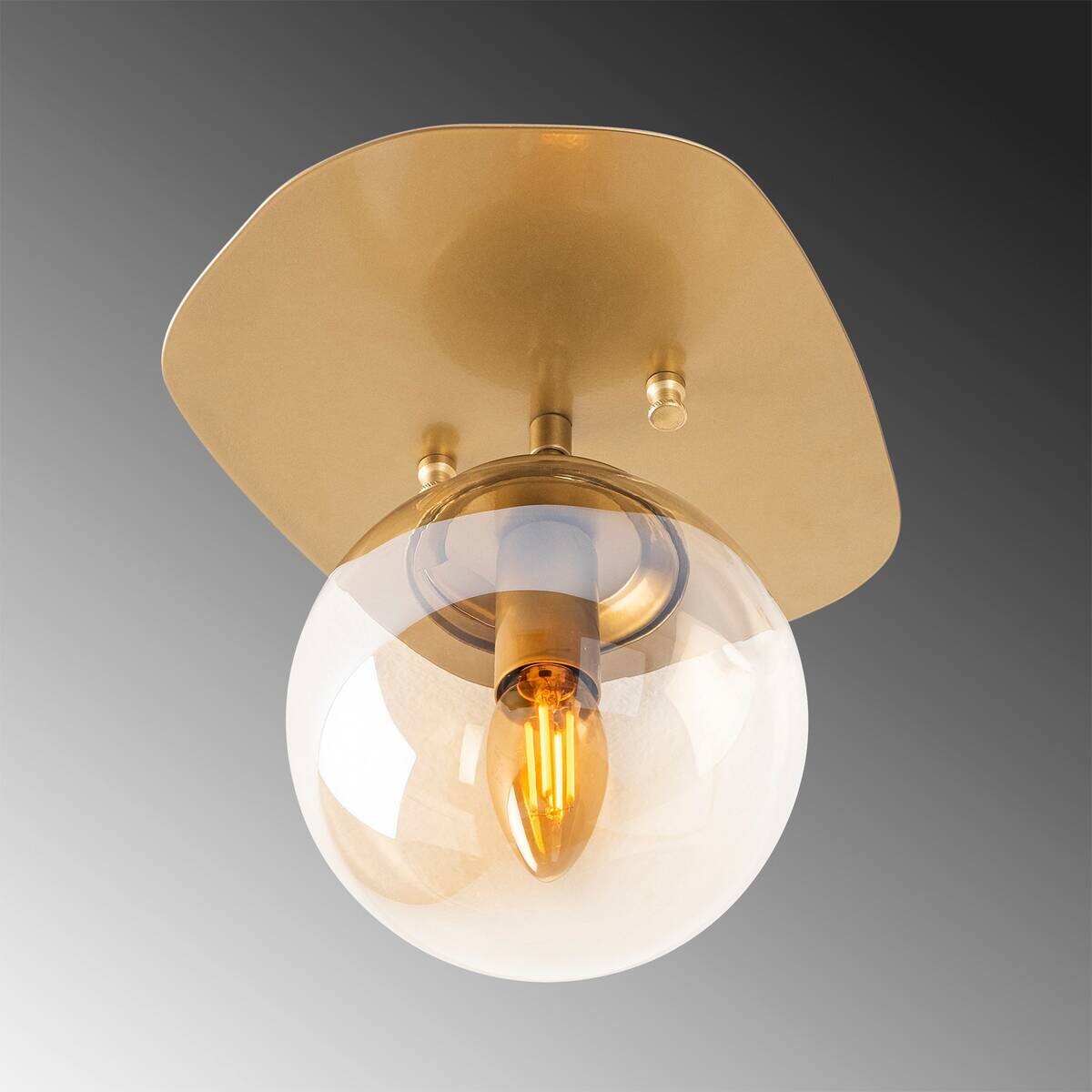 Opviq Deckenleuchte Well-11666 Glas B/H/T/L: ca. 20x25x25x20 cm E14 1 Brennstellen