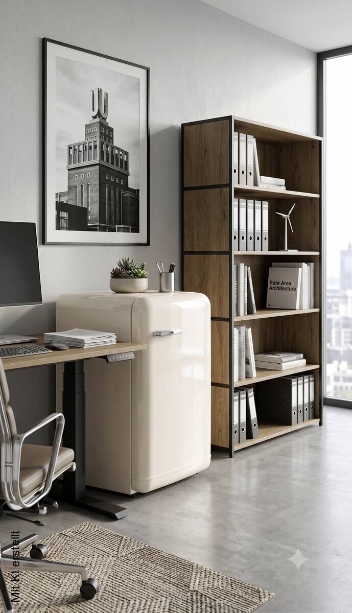 POCOline Retro Kühlschrank KS84-93ERM creme B/H/L: ca. 49x84x46 cm