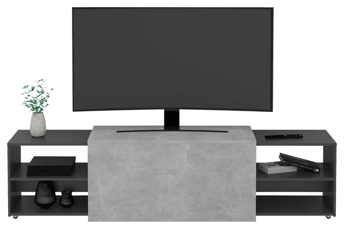 TV-Lowboard Beton Optik anthrazit B/H/T: ca. 110x49x40 cm