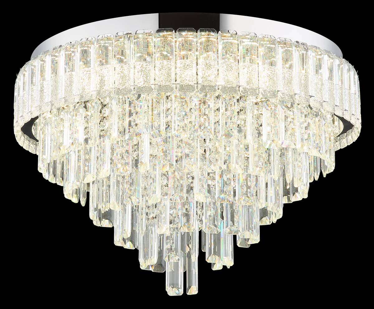 GLOBO LED-Deckenleuchte CRYSTALIA Edelstahl H/D: ca. 40x59 cm 1 Brennstellen