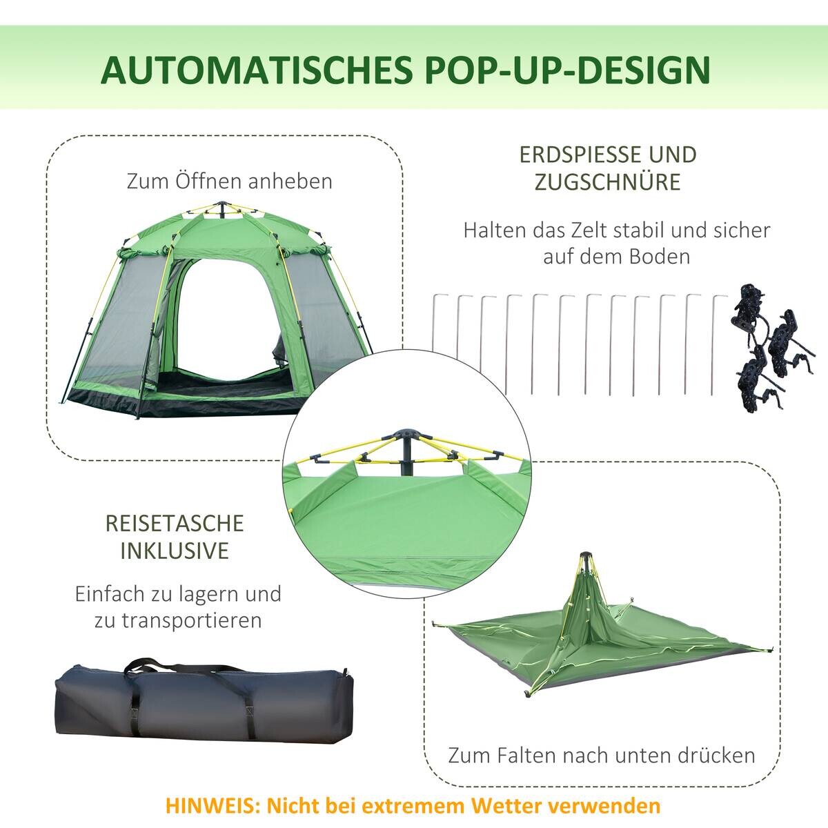 Outsunny Campingzelt B/H/L: ca. 320x180x320 cm