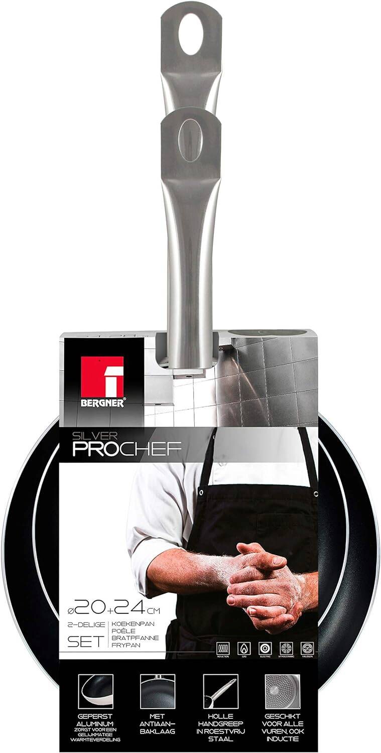 BERGNER Pfannenset Prochef silber Aluminium 2 tlg.