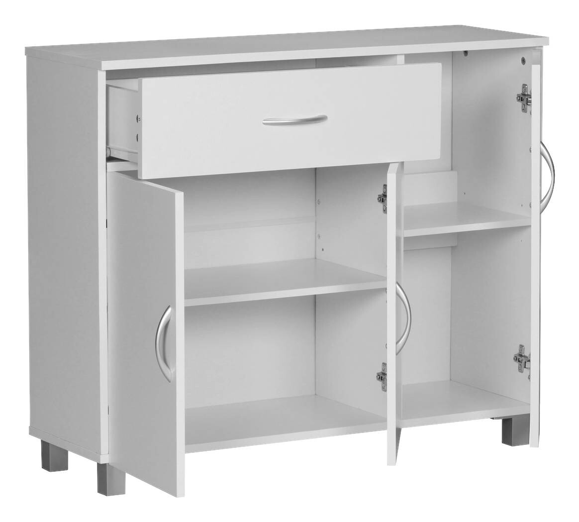 Sideboard weiß silber B/H/T: ca. 90x75x30 cm