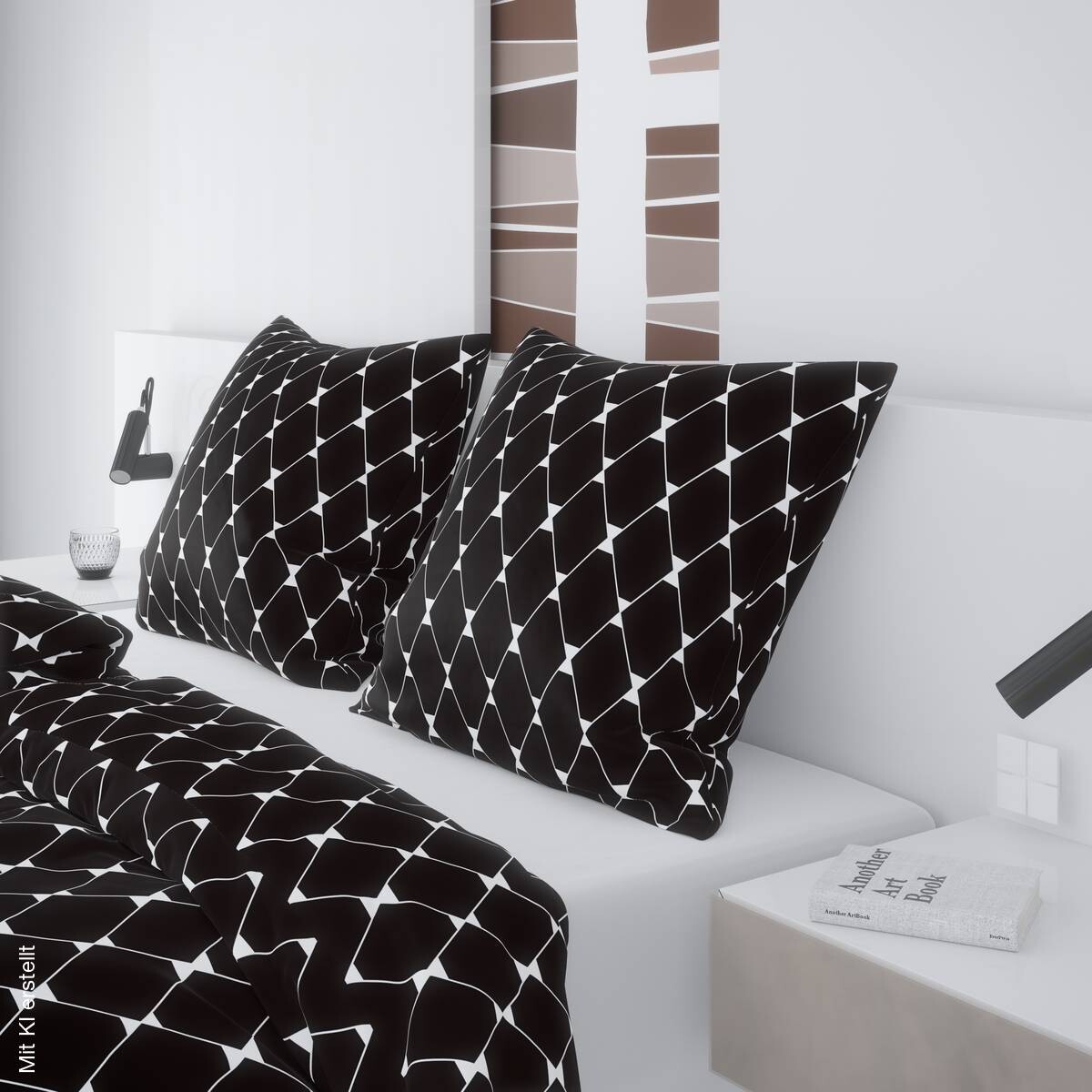Microfaser Bettwäsche schwarz Polyester B/L: ca. 135x200 cm