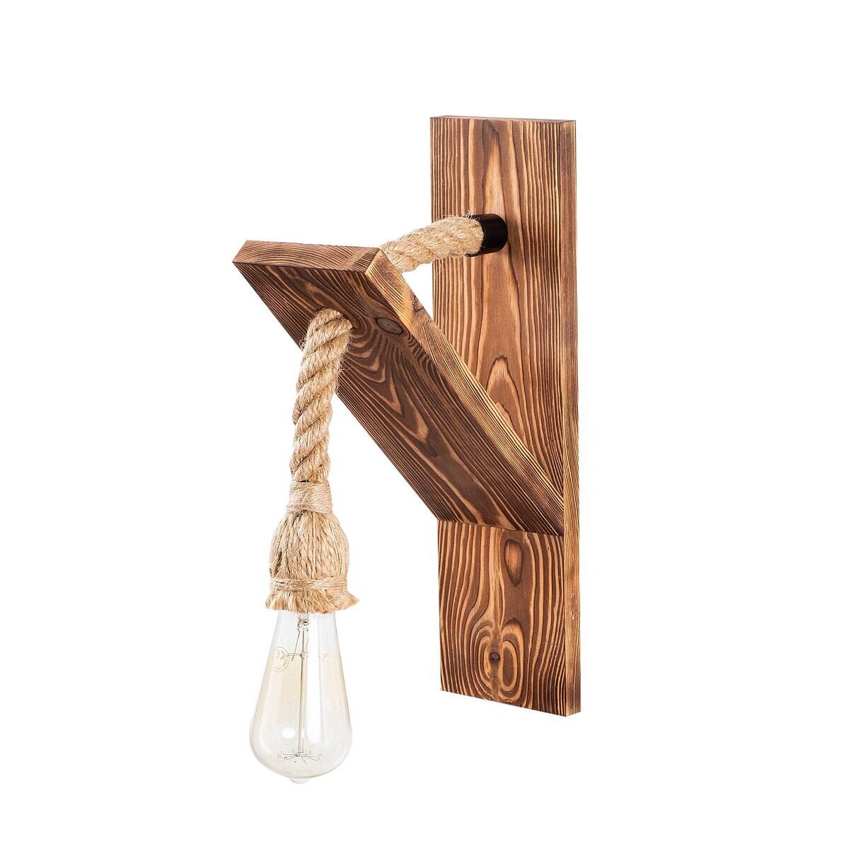 Opviq Wandleuchte Holzoptik B/H/L: ca. 21x40x11 cm E27 1 Brennstellen