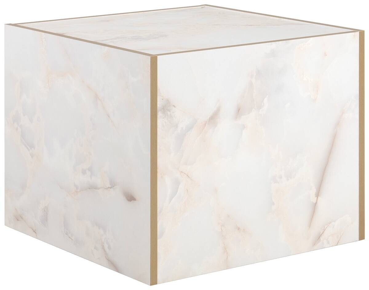 Beistelltisch Brilon weiß gold Optik B/H/T: ca. 43x35x43 cm