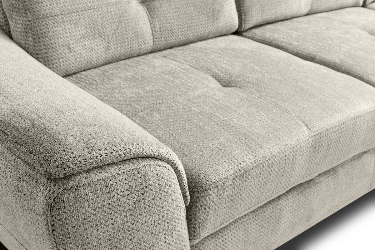 Ecksofa mit Bettfunktion und Bettkasten Greige Microfaser B/H/T: ca. 274x82x231 cm