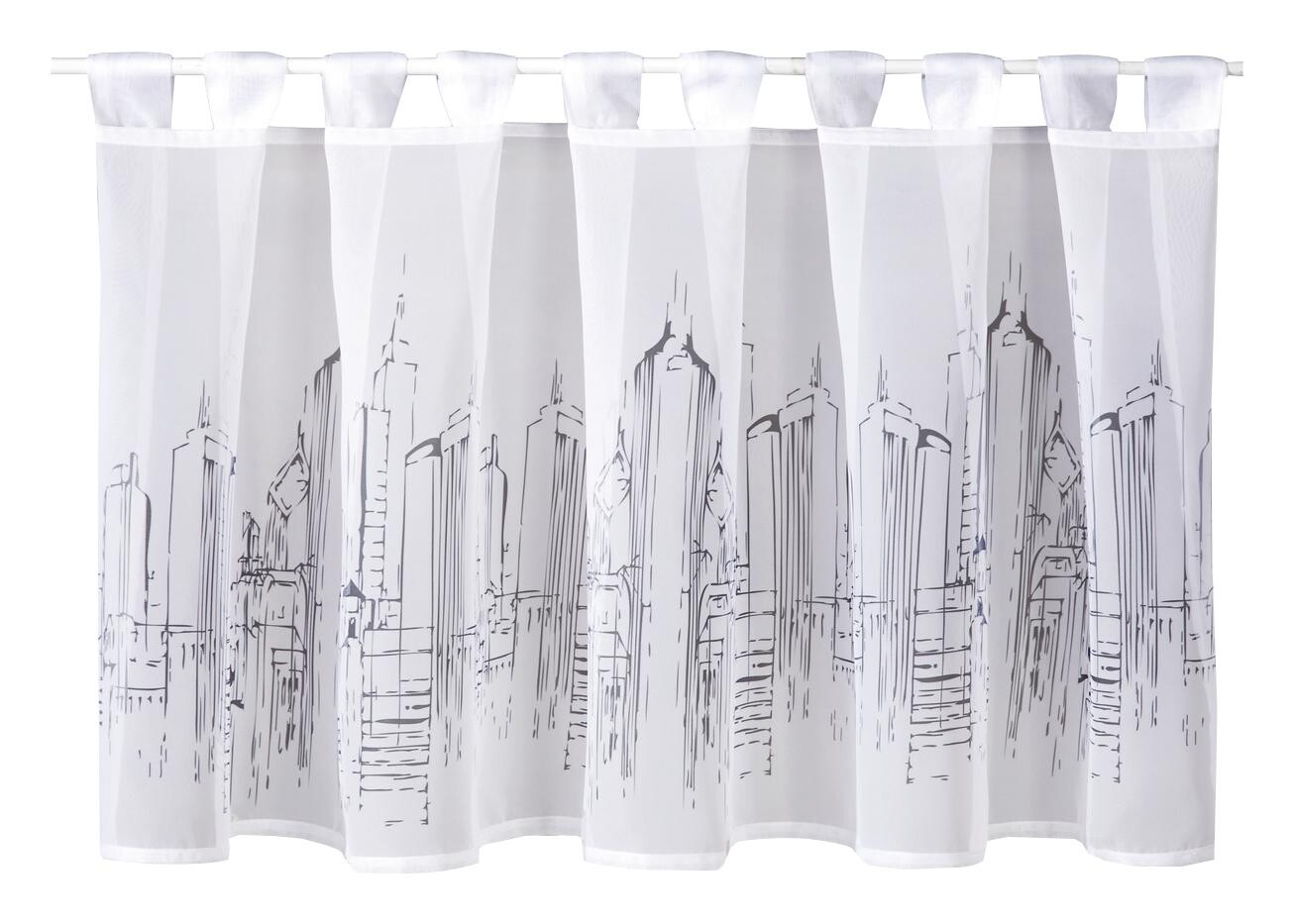 Happy Home Scheibengardine Skyline grau 100% Polyester B/L: ca. 150x50 cm