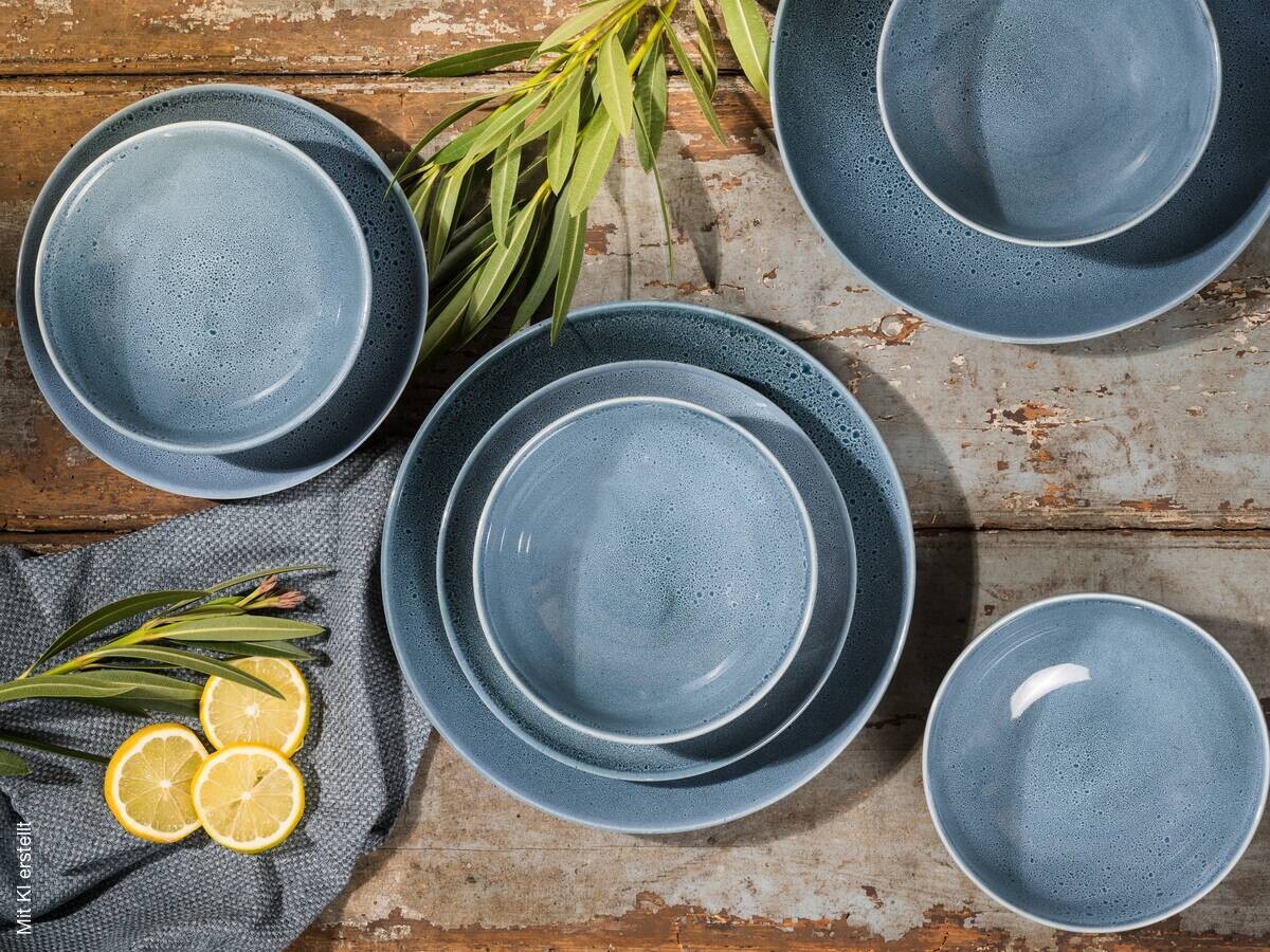 CreaTable Tafelservice Reactive BLUE petrol Keramik