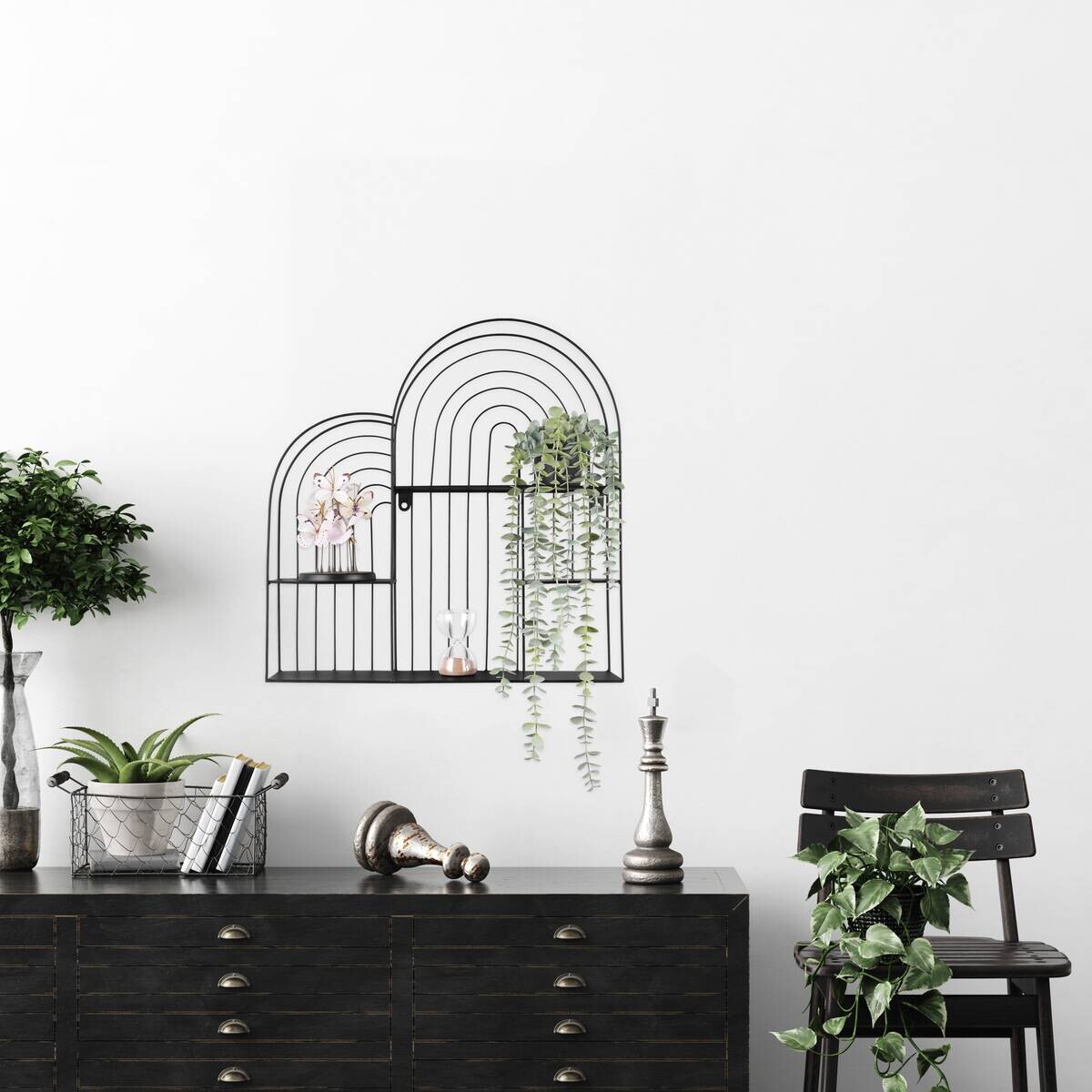 Wandregal Ivy schwarz B/H/T: ca. 55x54x11 cm