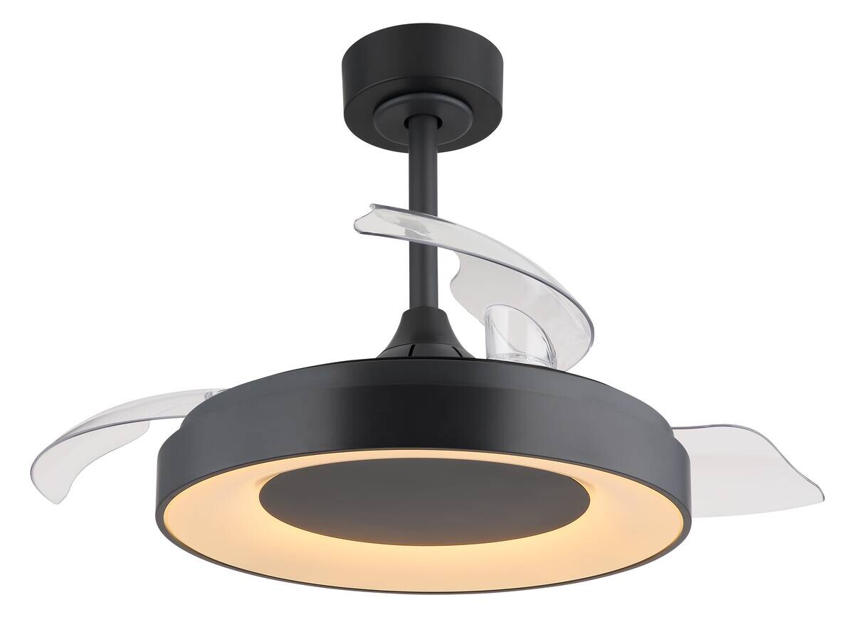 GLOBO Deckenventilator transparent grau Opal H/D: ca. 44,8x91 cm max. 40 W