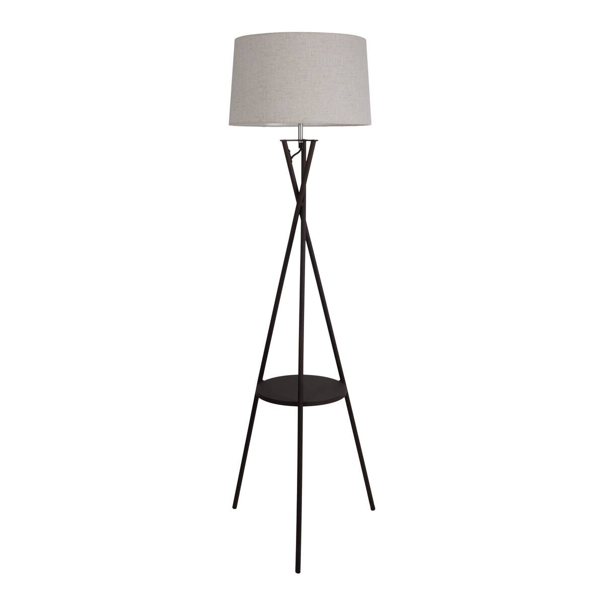 Näve Leuchten Stehlampe schwarz Textil Metall B/H/T/D: ca. 51x158x51x51 cm E27 1 Brennstellen