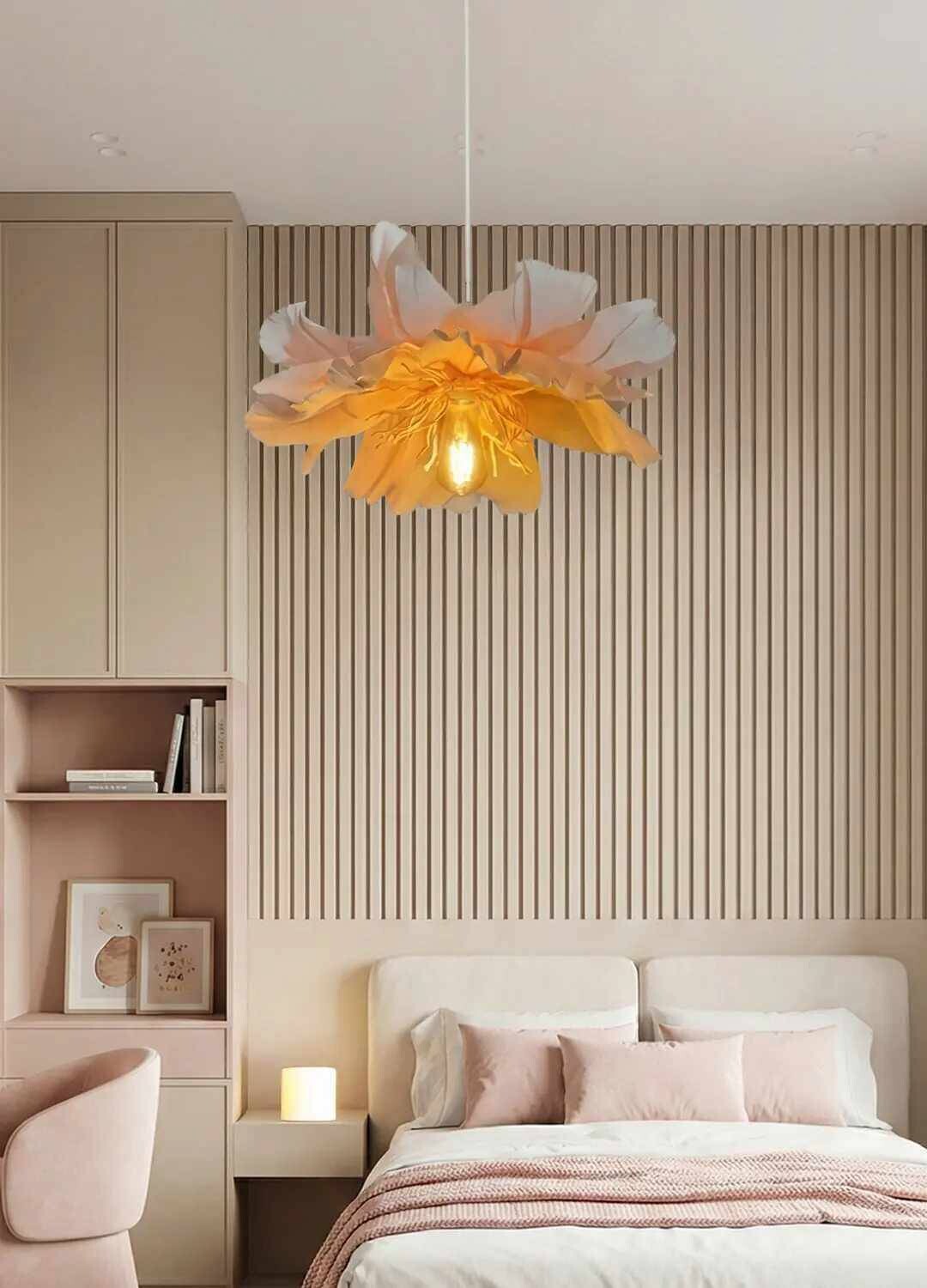 Opviq Pendelleuchte rosa Kunststoff B/H/T/L/D: ca. 48x85x48x48x48 cm E27 1 Brennstellen