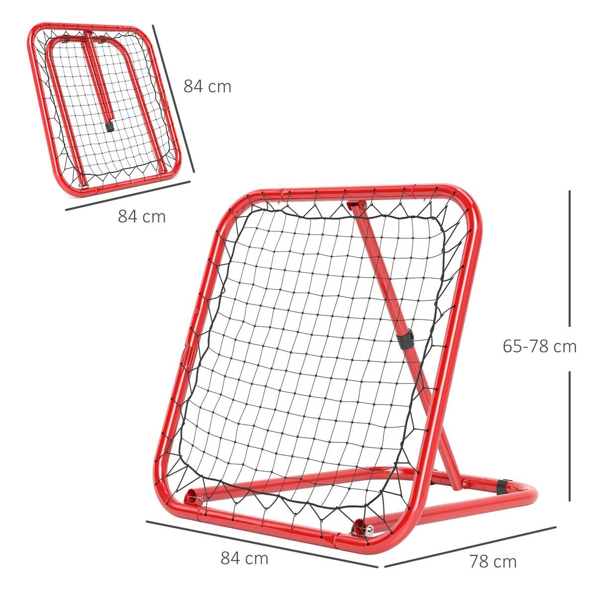 HOMCOM Fußball Rebounder rot Polyethylen B/H/L: ca. 84x75x78 cm