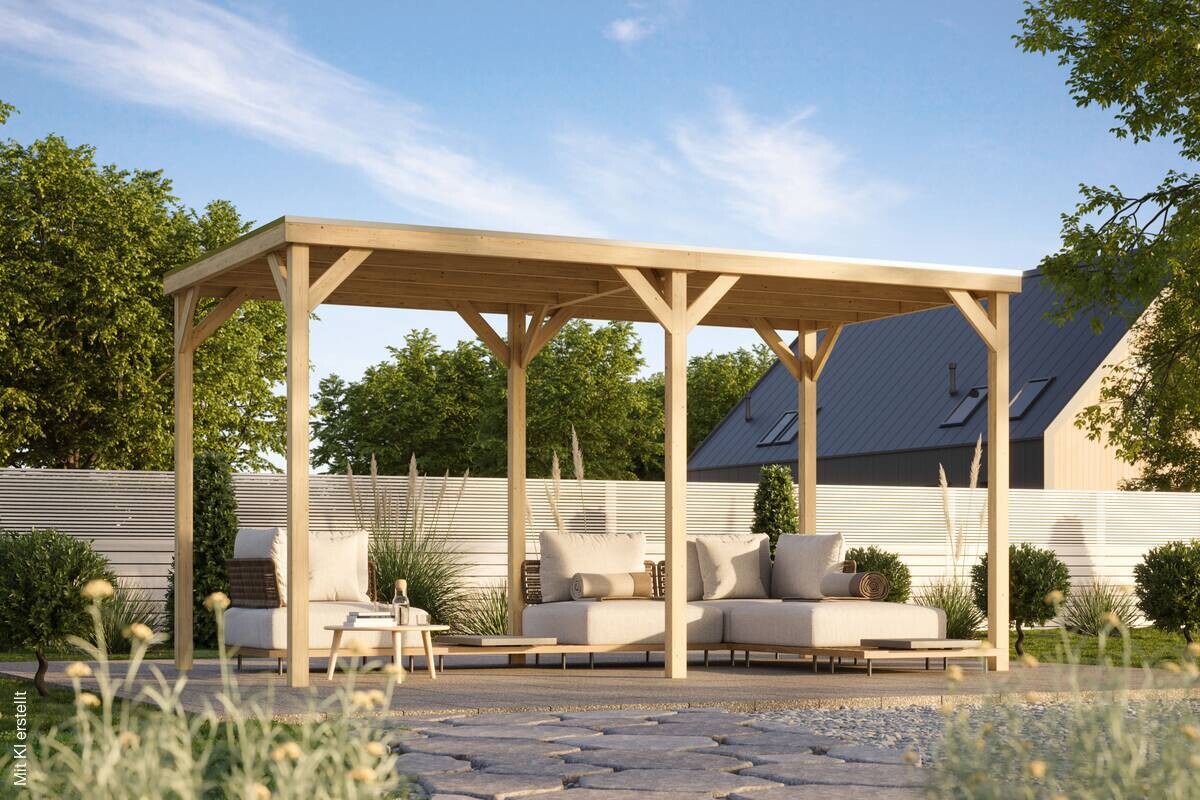 Karibu Pavillon Arizona natur Fichte B/H/T: ca. 453x243x231 cm