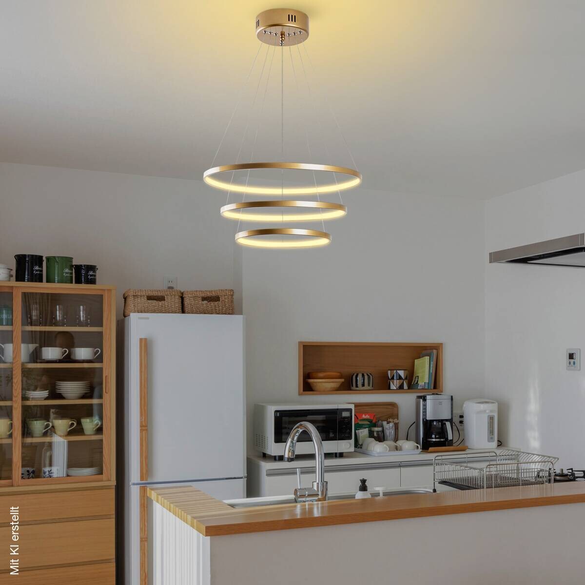 Opviq LED-Pendelleuchte gold B/H/T: ca. 50x80x50 cm