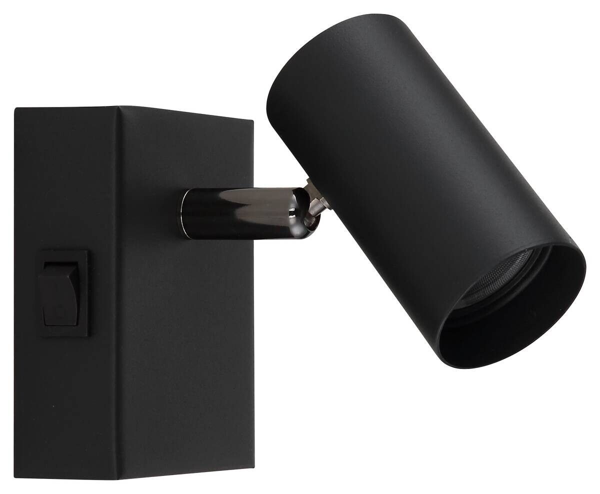 GLOBO Strahler Chrom schwarz Aluminium Metall B/H/L: ca. 9,5x8x12 cm 1 Brennstellen