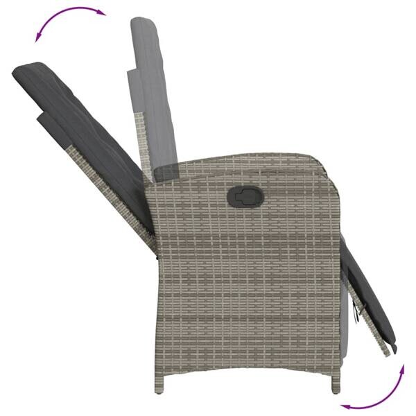 vidaXL Gartensessel grau Polyester B/H/L: ca. 61x93x61 cm