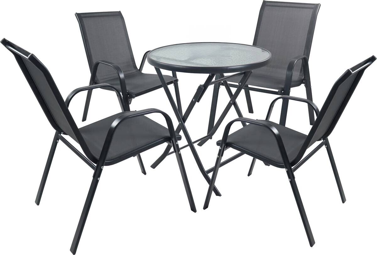 VCM Gartensitzgruppe Sonlas anthrazit Glas B/H/L: ca. 56x89x73 cm