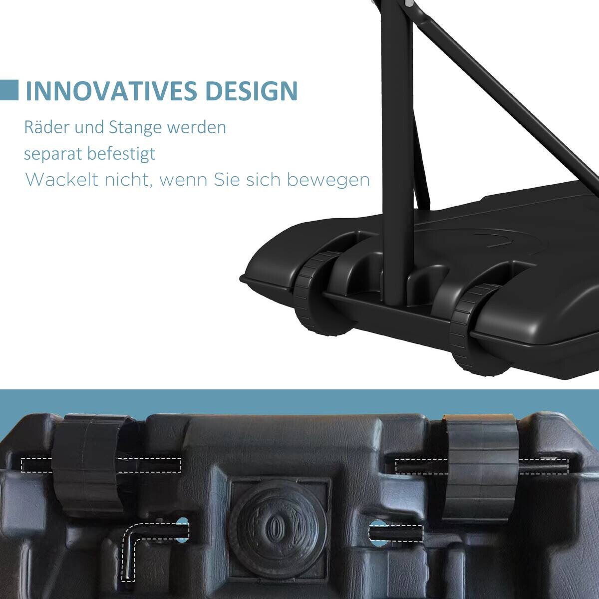 SPORTNOW Basketballkorb schwarz B/H/L: ca. 55x74x250 cm