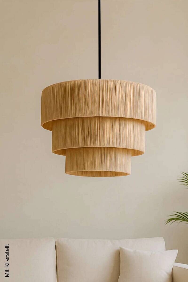 Opviq Pendelleuchte creme Kunststoff B/T/L: ca. 40x40x40 cm E27 1 Brennstellen