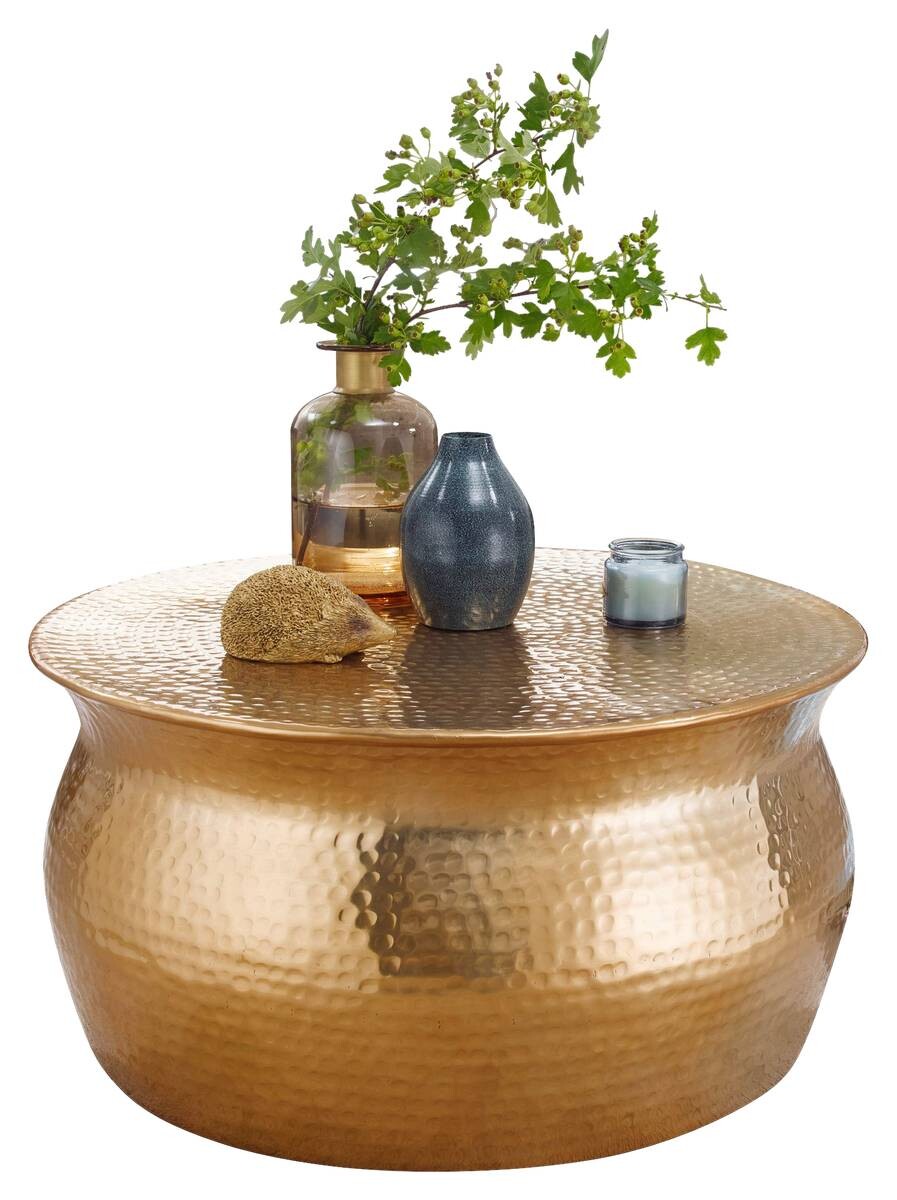 Couchtisch gold B/H/T: ca. 60x30x60 cm