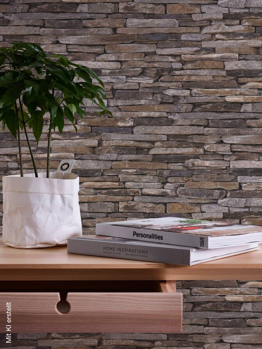 A.S.Creation Vliestapete beige blau B/H/D: ca. 53x1005x9 cm