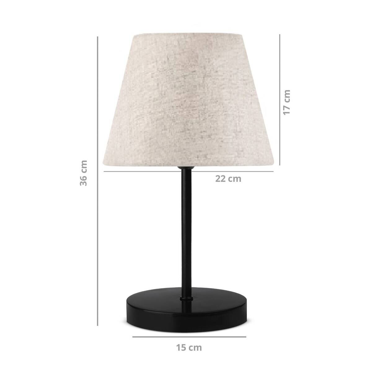 Opviq Tischleuchte creme PVC Metall B/H/L: ca. 22x36x22 cm E27 2 Brennstellen