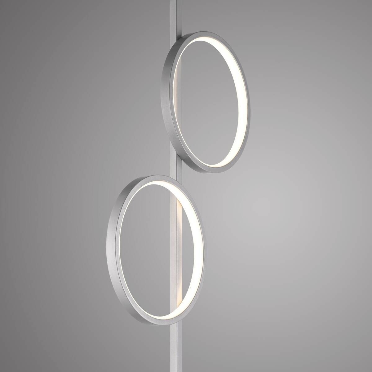 Just Light Stehlampe Mini-Ritus silber Eisen B/H/T: ca. 40,5x151x21 cm 2 Brennstellen