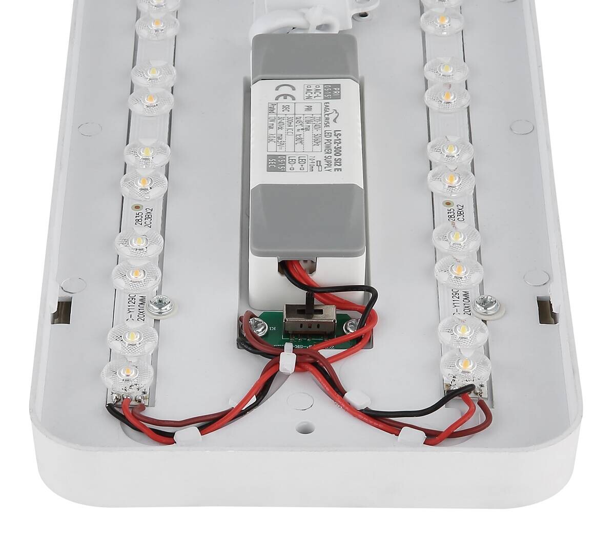 GLOBO LED-Deckenleuchte weiß Opal Metall Acryl B/H/L: ca. 13,5x6x28,5 cm 1 Brennstellen