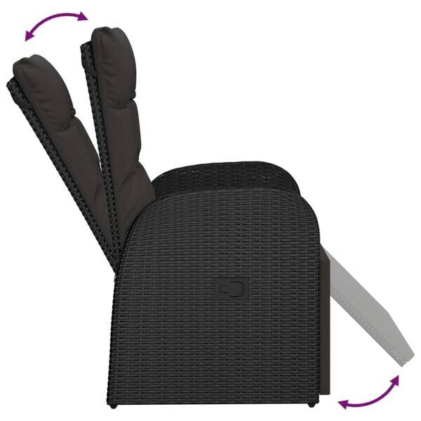 vidaXL Gartensessel schwarz Kunststoff B/H/L: ca. 69x106x57 cm