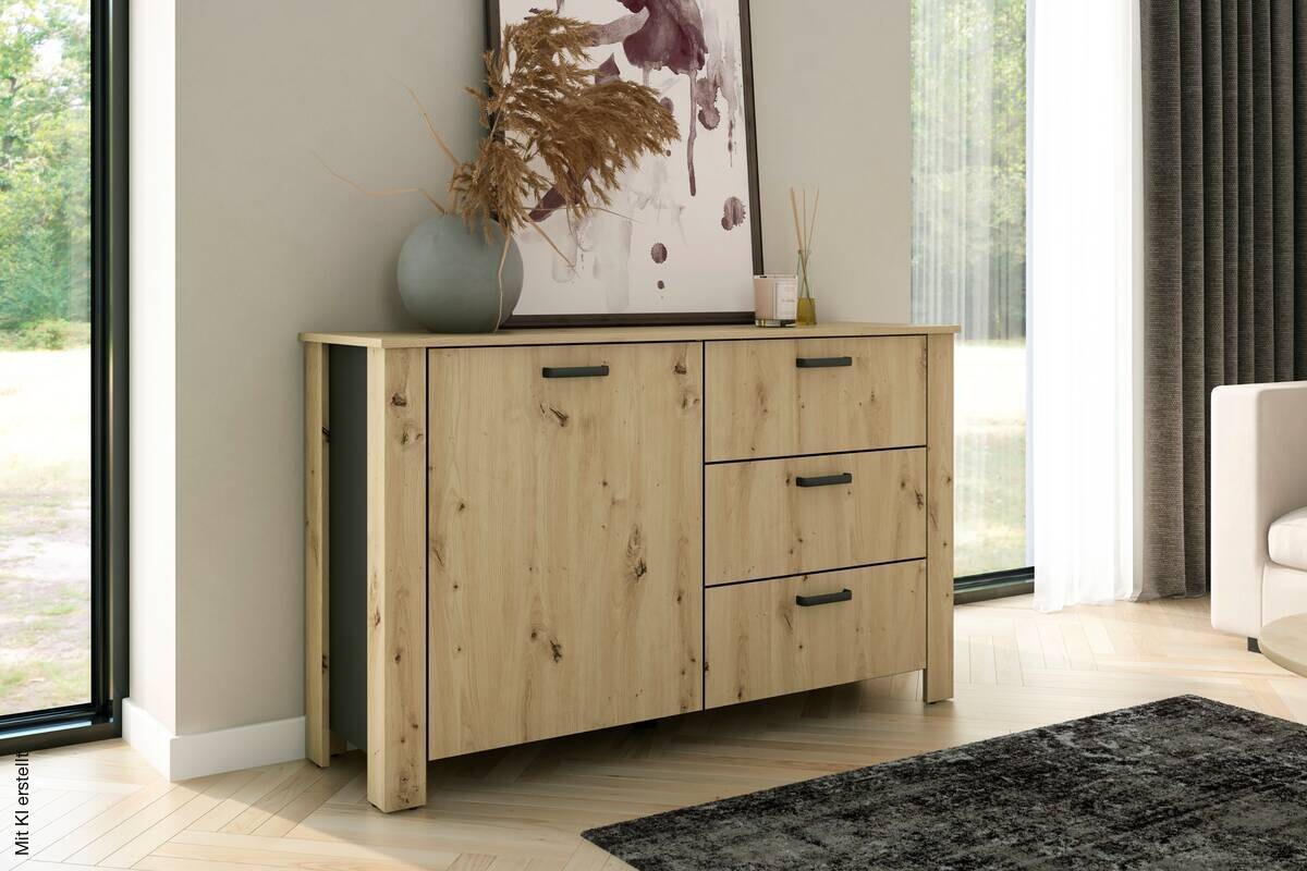Sideboard FARO Eiche schwarz B/H/T: ca. 140x84x40 cm