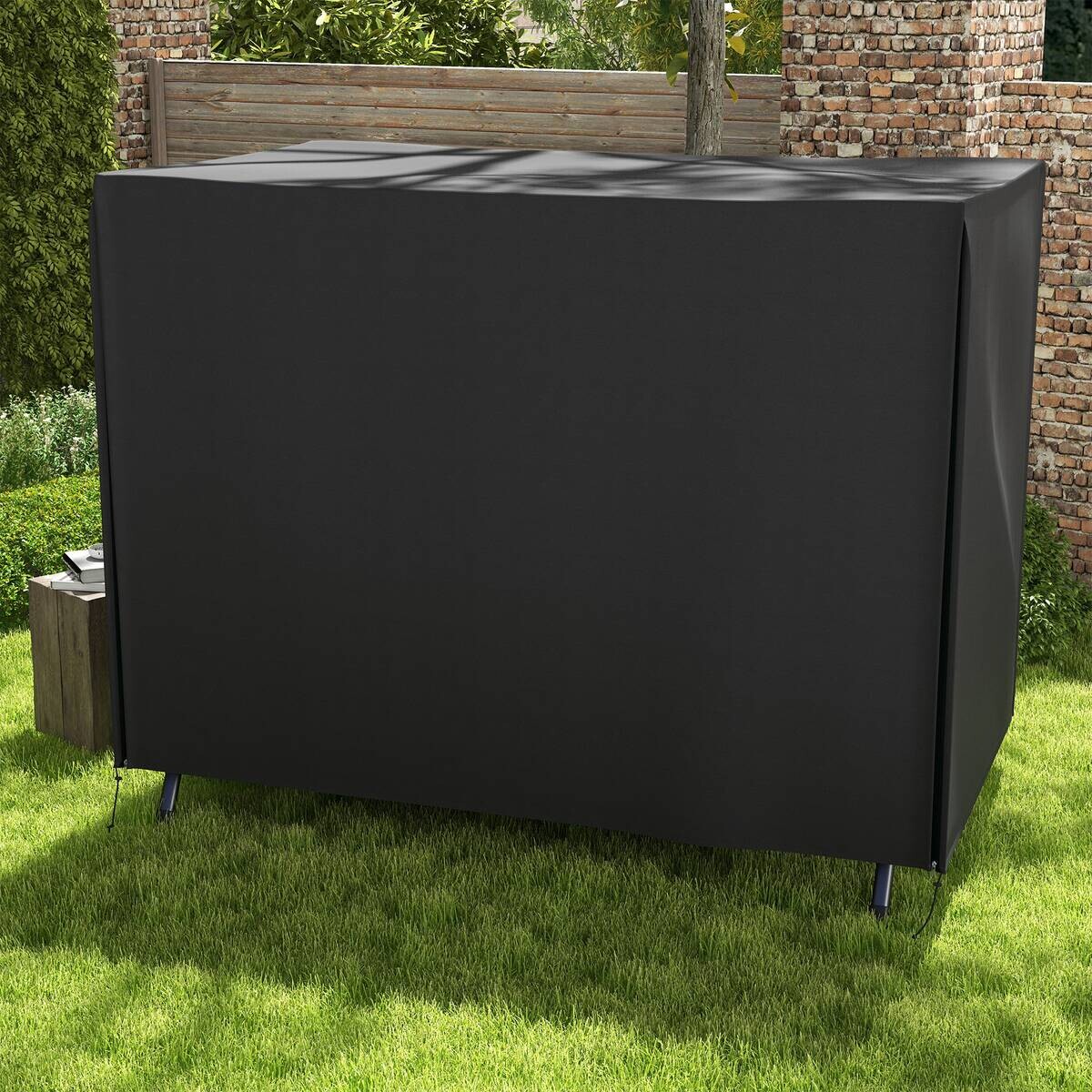 Outsunny Abdeckplane schwarz Polyester B/H/L: ca. 124x164x205 cm