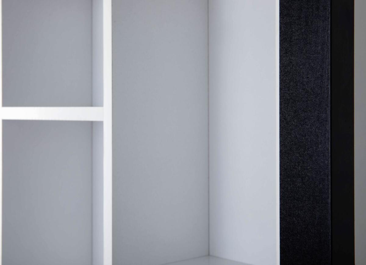 Vitrine Septem schwarz weiß B/H/T: ca. 66,5x66,5x13,7 cm