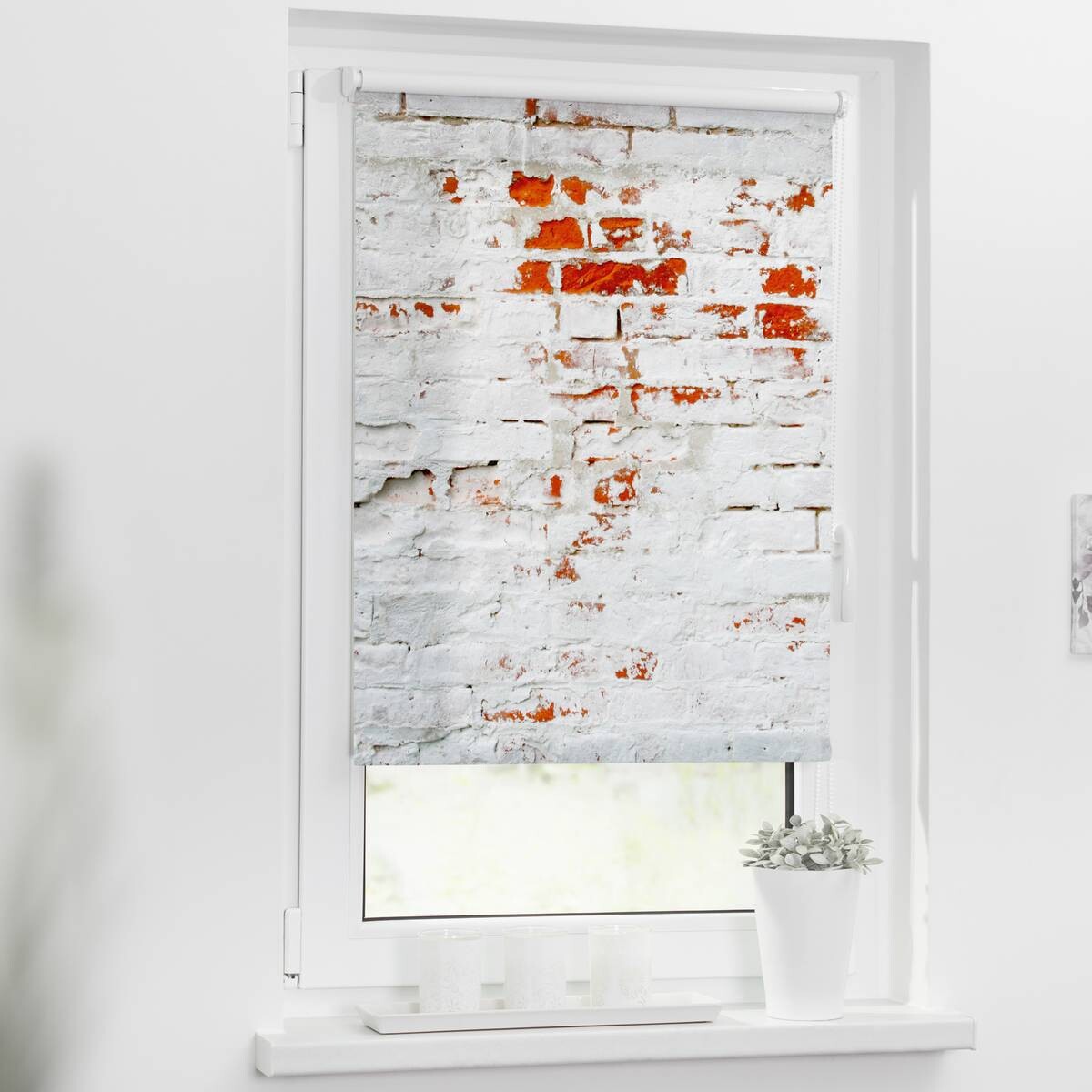 LICHTBLICK Rollo Mauer weiß B/L: ca. 80x150 cm