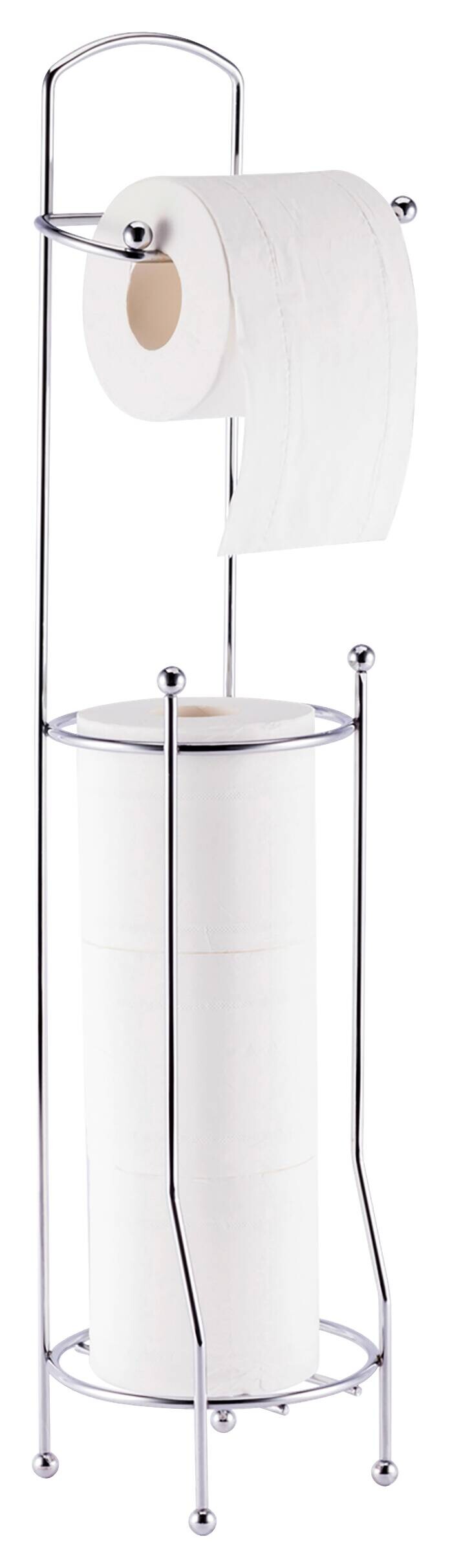 POCOline Stand-WC-Garnitur Chrom Edelstahl H/D: ca. 65,8x15,2 cm